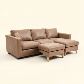 Aiden 103 '' Wide Sofa & Chaise With Ottoman (synthetic illustration; no displayed measurements)
