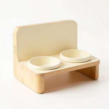Shore Crossing Pet Feeding Stand With Two Plain Empty Bowls - Cream (synthetic illustration; no displayed measurements)