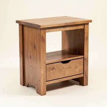 Rabun Solid Wood Trestle End Table With Storage (synthetic illustration; no displayed measurements)