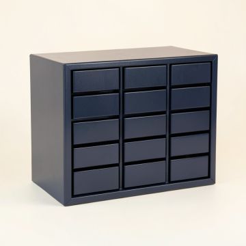Birch Crossing Small-Parts Storage Drawer Cabinet - Navy (synthetic illustration; no displayed measurements)
