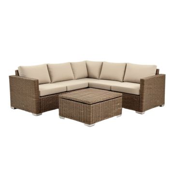 Adare Patio 8 Piece Rattan Sectional Seating Group With Cushions