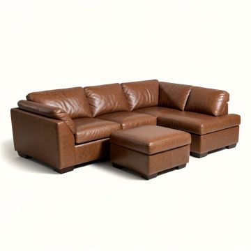 113 '' Wide Genuine Leather Left Hand Facing Sofa & Chaise (synthetic illustration; no displayed measurements)