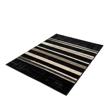 Faye Striped Black/Bone Area Rug