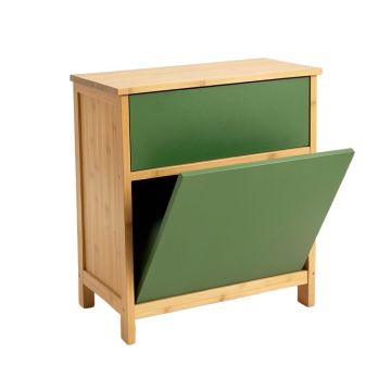 Willow Crossing Freestanding Pull-Out Hamper Cabinet - Green