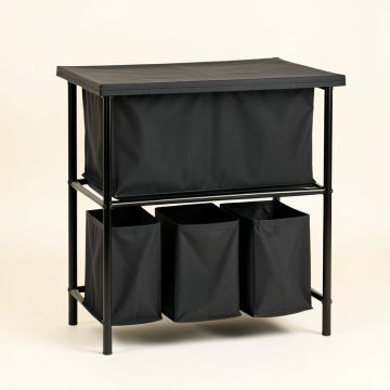 Dawn Bend Laundry Sorting Station With Plain Removable Bags - Black (synthetic illustration; no displayed measurements)