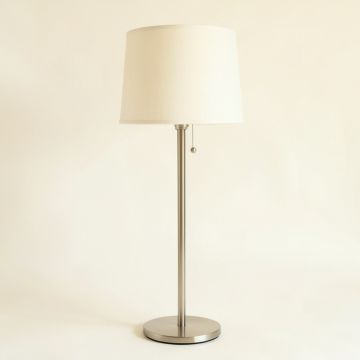 Spruce Bluff Floor Lamp With A Plain Fabric Shade - Ivory (synthetic illustration; no displayed measurements)