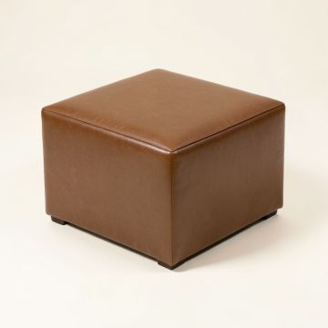 Plainview 16 '' Wide Faux Leather Square Storage Ottoman (synthetic illustration; no displayed measurements)