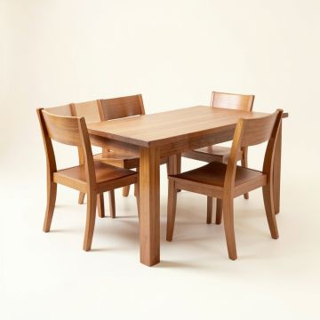 Alyta 5 - Piece Rubberwood Dining Set (synthetic illustration; no displayed measurements)