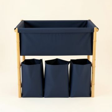 Aspen Crossing Laundry Sorting Station With Plain Removable Bags - Navy (synthetic illustration; no displayed measurements)