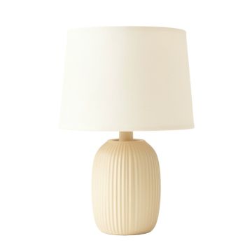 Lake Branch Table Lamp With A Plain Fabric Shade - Cream