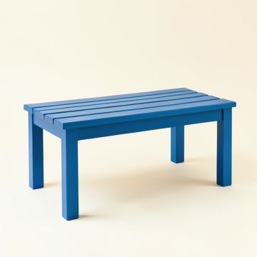 Maple Crest Indoor Bench - Blue (synthetic illustration; no displayed measurements)