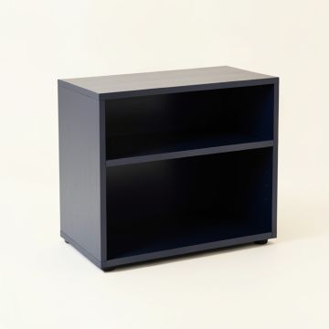 Clay Bend Low Bookcase - Navy (synthetic illustration; no displayed measurements)