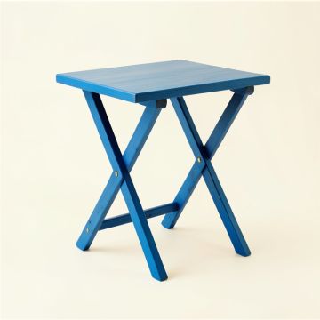 Cedar Bridge Compact Balcony Table - Blue (synthetic illustration; no displayed measurements)