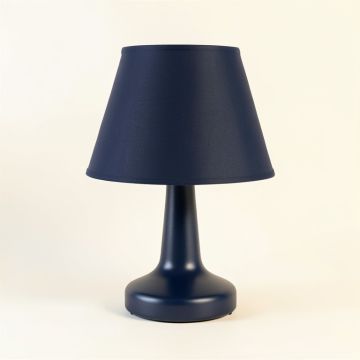 Birch Canyon Table Lamp With A Plain Fabric Shade - Navy (synthetic illustration; no displayed measurements)