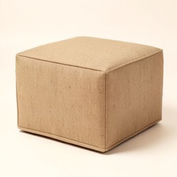 Benson Gobi Hand Woven 100 % Cotton 18-Inch Pouf Ottoman , Natural (synthetic illustration; no displayed measurements)