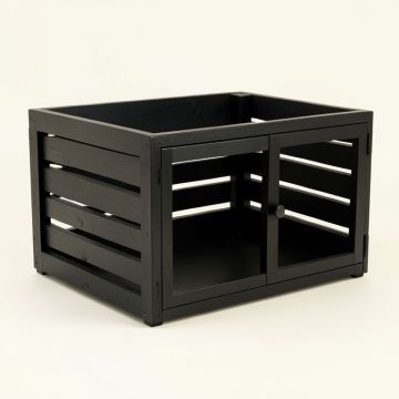 Sage Edge Empty Furniture-Style Pet Crate - Black (synthetic illustration; no displayed measurements)