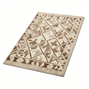Coulombe Geometric Tufted Wool Beige/Brown Area Rug (synthetic illustration; no displayed measurements)