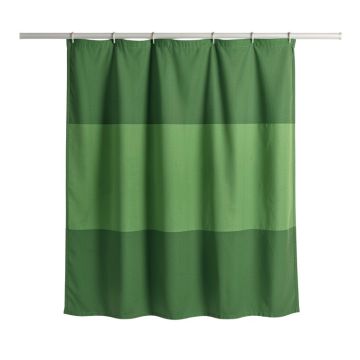 Moss Bend Shower Curtain Hanging Flat From A Plain Rod - Green