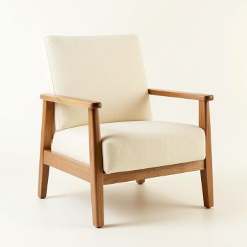 Cedar Dell Upholstered Armchair - Cream (synthetic illustration; no displayed measurements)