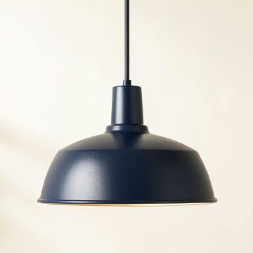 Shore Bend Pendant Light Suspended From One Plain Cable - Navy (synthetic illustration; no displayed measurements)