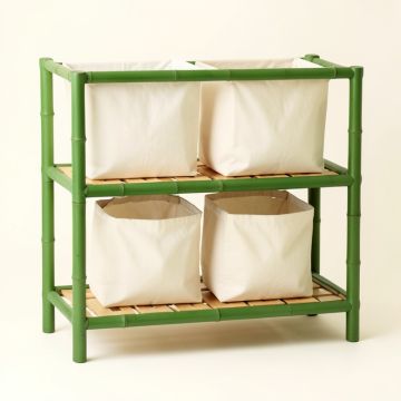 Ash Dale Laundry Sorting Station With Plain Removable Bags - Green (synthetic illustration; no displayed measurements)