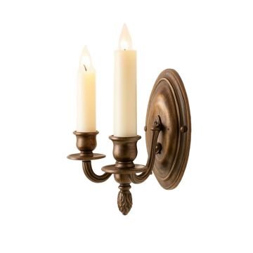 Alex 2-Light Dimmable French Antique Candle Wall Light