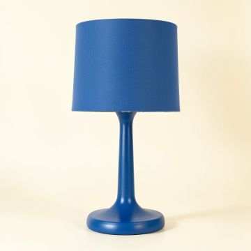 Hill Brook Table Lamp With A Plain Fabric Shade - Blue (synthetic illustration; no displayed measurements)