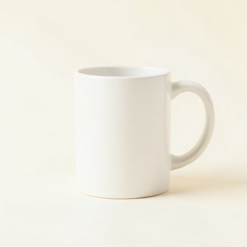 Wren Bend Ceramic Mug - White (synthetic illustration; no displayed measurements)