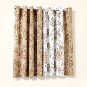 Jacquard Woven Floral Room Darkening Grommet Curtain Panels (synthetic illustration; no displayed measurements)