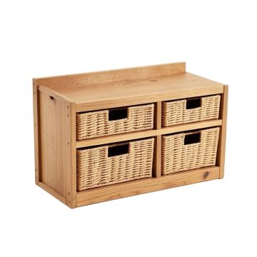 Gorton Willow Rectangle Organizer With Wall Baskets
