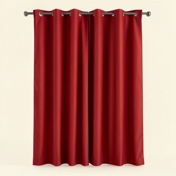 Learning Linens Red Curtain Panel 50X84 (synthetic illustration; no displayed measurements)