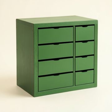 Cove Bridge Small-Parts Storage Drawer Cabinet - Green (synthetic illustration; no displayed measurements)