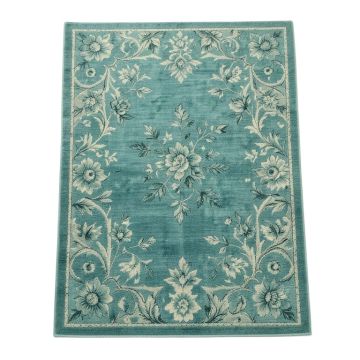 Kamberk Floral Teal Area Rug