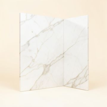 4 '' X 12 '' Polished Marble Tile In Carrara White (synthetic illustration; no displayed measurements)