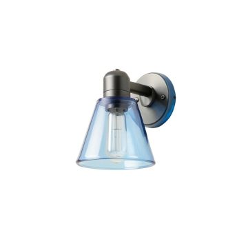 Oak Crossing Wall Sconce Mounted On A Plain Wall - Blue