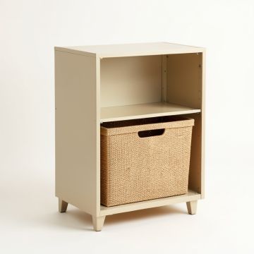 River Canyon Freestanding Pull-Out Hamper Cabinet - Beige (synthetic illustration; no displayed measurements)