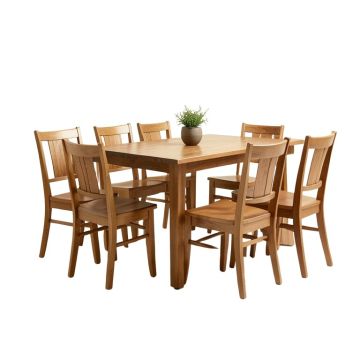 Aborn Butterfly Leaf Rubberwood Solid Wood Dining Set