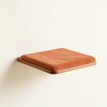 Ash Bend Wall-Mounted Cat Perch - Terracotta (synthetic illustration; no displayed measurements)