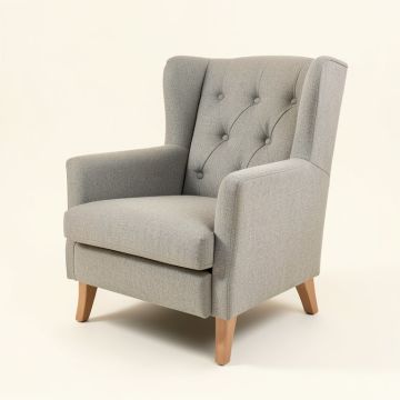 Allis 30.36 '' Wide Tufted Polyester Wingback Chair (synthetic illustration; no displayed measurements)