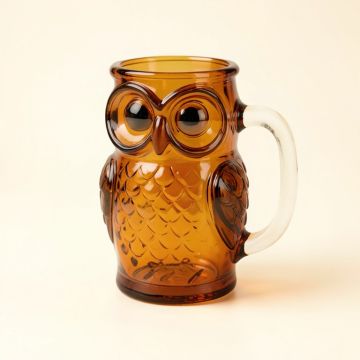 Owl 12 Oz . Glass Beer Mug (synthetic illustration; no displayed measurements)