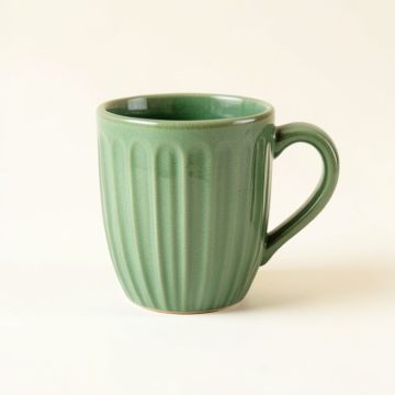 Clay Bend Ceramic Mug - Green (synthetic illustration; no displayed measurements)