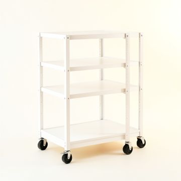 Slate Brook Empty Rolling Workshop Cart - White (synthetic illustration; no displayed measurements)