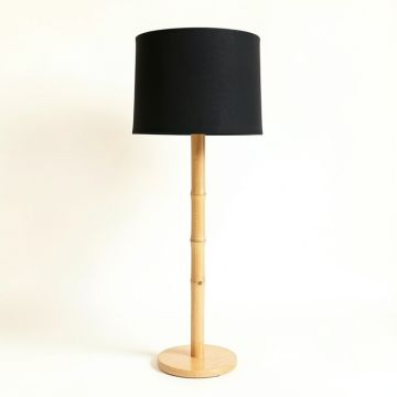 Oak Crossing Floor Lamp With A Plain Fabric Shade - Black (synthetic illustration; no displayed measurements)