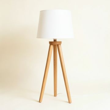 Brook Crest Floor Lamp With A Plain Fabric Shade - White (synthetic illustration; no displayed measurements)
