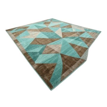 Keneipp Geometric Turquoise/Brown Area Rug