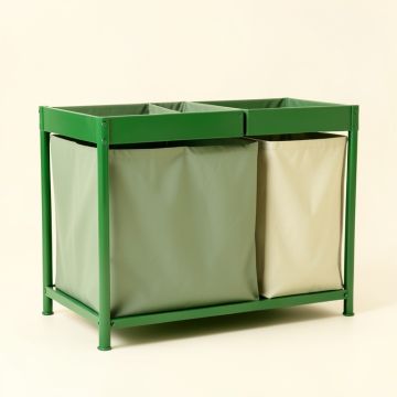 Dawn Bridge Laundry Sorting Station With Plain Removable Bags - Green (synthetic illustration; no displayed measurements)