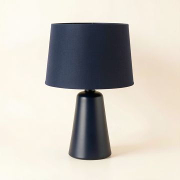 Meadow Crossing Table Lamp With A Plain Fabric Shade - Navy (synthetic illustration; no displayed measurements)