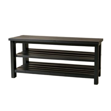Vale Bend Shoe Storage Bench - Black