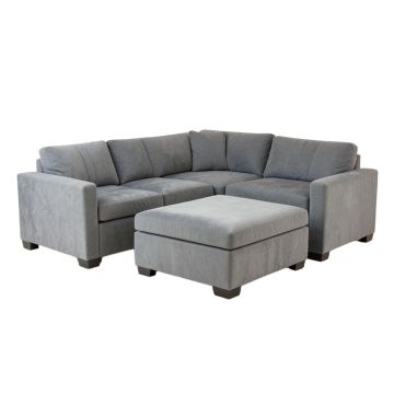 Agenore 142 '' Wide Microfiber/Microsuede Reversible Modular Sectional With Ottoman