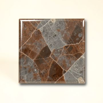 Linear Molded 2 '' X 6 '' Glass Mosaic Tile In Glossy Brown/Gray (synthetic illustration; no displayed measurements)